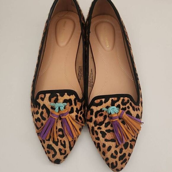 Hush Puppies Sadie Leopard Print Loafers with Tassels, Comfortable, Printed Calf - Picture 1 of 8